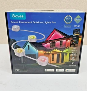 Govee Permanent Outdoor Lights Pro 100FT Model H806A WHITE. FREE SHIP - Picture 1 of 7