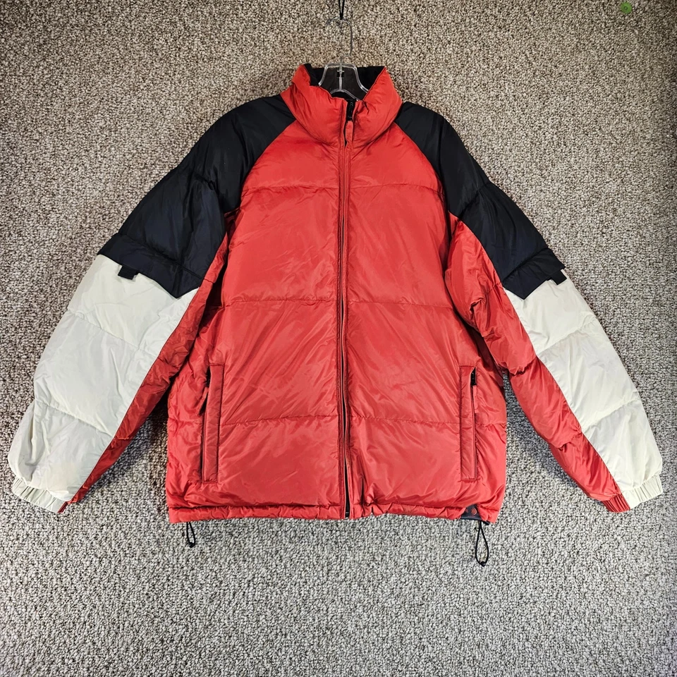 Old Navy Puffer Down Jacket Mens Medium Full Zip Cinch Waist Pockets - Image 1 of 4