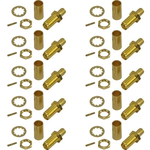 10 Pack of SMA Female Crimp Connector - RG58 Cable Crimp Easy to Use - Picture 1 of 4