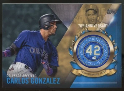 2017 Topps Jackie Robinson Day Commemorative Logo Patches Carlos Gonzalez - Image 1 of 2