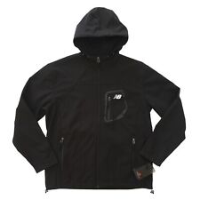 NEW BALANCE Soft Shell 4 Way Stretch Hooded Water-Resistant Jacket M/L Black NEW