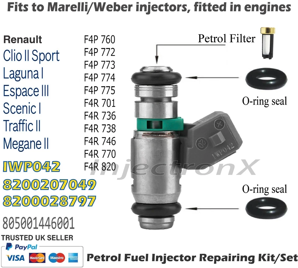 Fuel Injector Service Kit O-Ring for Renault Clio Megane Thalia Laguna Scenic - image 1 of 1