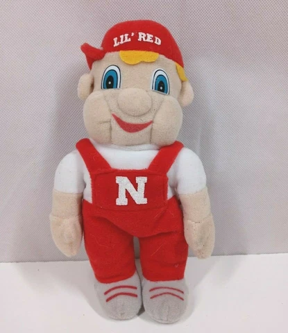 Vtg Dan Brechner & Co. Nebraska Huskers Cornhuskers Lil' Red Mascot 8" Plush Cover