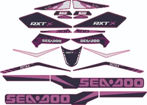 SEADOO RXT X 300 2018 Graphics / Decal / Sticker Kit CUSTOM PURPLE & GREY - Picture 1 of 2