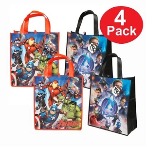 4x Marvel Avengers 15" Reusable Shopping Tote Bags Treats Party Favors Gift Bags - Picture 1 of 4