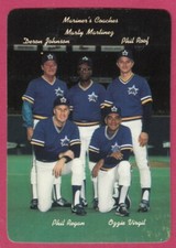 1986 Mothers Cookies # 28 Mariners Coaches -- Seattle Mariners 