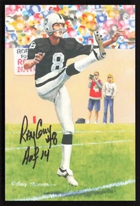 2014 Ray Guy Goal Line Art Postcard Autograph - Deceased - Oakland Raiders - Picture 1 of 2