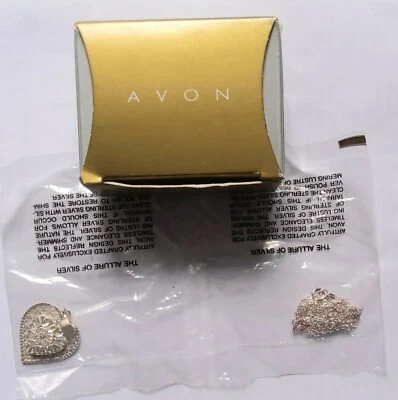 Collar Avon 1997 plata esterlina corte diamante corazón - joyería - colgante .925 Foto 1 de 3