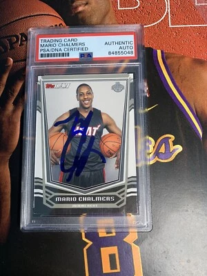 2009-10 Topps Tip Off Mario Chalmers PSA Authentic DNA Auto Miami Heat #142 - Image 1 of 2