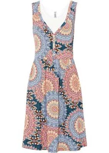 Shirtkleid mit Knöpfen Gr 40/42 Blau Pink Orange Sommer-Kleid Freizeitkleid Neu* - Bild 1 von 1