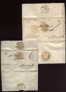 1804 y 05 OBISPO AUCKLAND dos cartas del reverendo John Bacon a Alnwick - Imagen 1 de 2