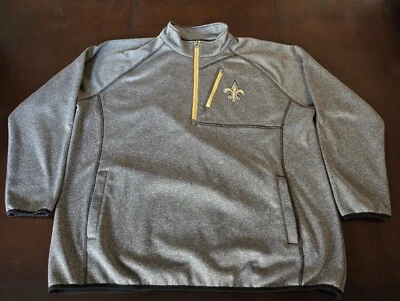 New Orleans Saints NFL Womens Pullover Sweater Quarter Zip Gray 3XL Foto 1 de 4