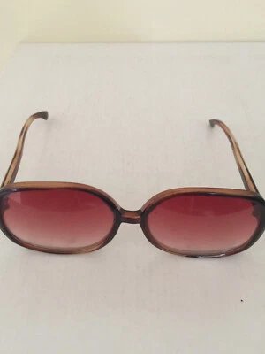 Франция 80-х большой квадрат солнцезащитные очки коричневые оправы красный градиент линзы - Изображение 1 из 4