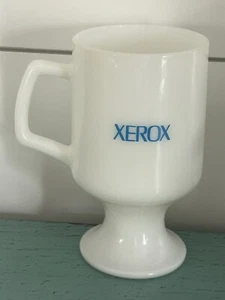 Vintage Xerox Milchglas Standfuß Kaffeebecher Rochester NY TOP! - Bild 1 von 1