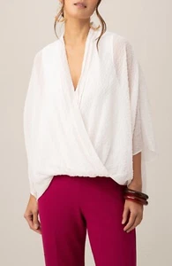 Trina Turk Women's Concourse 2 Faux Wrap Crinkle Boho Blouse Top size XS/S NWT - Picture 1 of 9