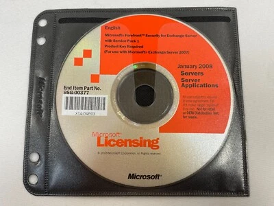 Microsoft Forefront Security for Exchange Server with Service Pack 1 DVD w/ KEY! - Image 1 of 4