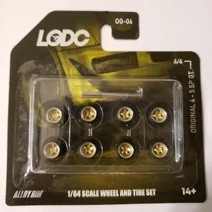 LODC Series 1 8mm Ruote GT 5 razze S1 4/4 Cerchio Cromato con Inserto Oro 1:64 - Foto 1 di 3