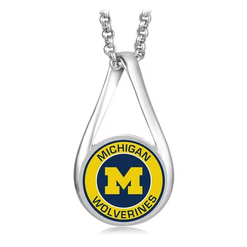 Michigan Wolverines Womens Sterling Silver Necklace Gift D28R Cover