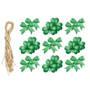 24Pieces Green Shamrock Hanging Labels Ornaments for Patricks Day Festivities - Picture 1 of 8