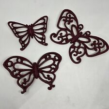 Dart Homco Faux Wood Boho 1970’s Butterfly Wall Hangings USA VTG Set of 3