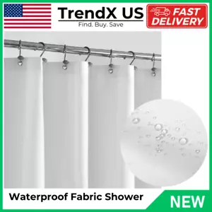 Waterproof Fabric Shower Curtain Liner with 3 Magnets - Soft Hotel Quality Cloth - Picture 1 of 12