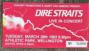 DIRE STRAITS VINTAGE CONCERT TICKET STUB ATHLETIC PARK NEW ZEALAND 29th MARCH 83 - Picture 1 of 4