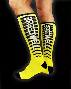 Breedwell Yellow socks Hazard Dirty Socks bi gay interest kinky party socks - Picture 1 of 3