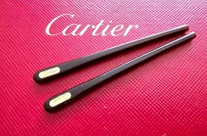 NEW! Authentic Cartier Black/Gold Temple Tips - Picture 1 of 12