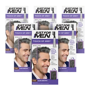 Just For Men Touch of Grey Hair Dye Dark Brown T-45 x 6 Subtle Grey Coverage - Picture 1 of 1