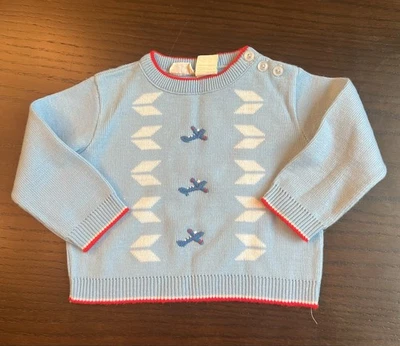 Маленький ангел оригинальный винтажный синий самолет свитер 18 месяцев пилот флаер - Изображение 1 из 4
