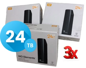 3x WD Elements 24TB Desktop External Hard Drive - Picture 1 of 10