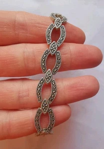 Sterling Silber hübsches Markasiten Armband R8L - Bild 1 von 4