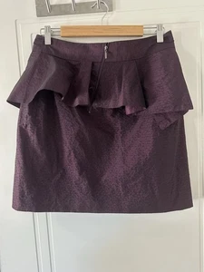 Cue In The City Skirt Womens Size 12 Purple Floral Zip - Picture 1 of 7