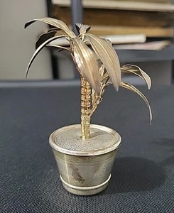 Antique 800 Sterling Silver Miniature Palm Tree Plant Medusa Oro Arezzo Italy - Picture 1 of 21