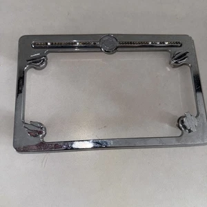 HARLEY DAVIDSON Motorcycle License Plate Frame Custom Made - Chrome Plated Metal - Picture 1 of 3