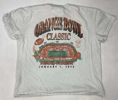 Abercrombie & Fitch Orange Bowl 1995 Miami Florida Graphic T-shirt Men XXL - Image 1 of 4