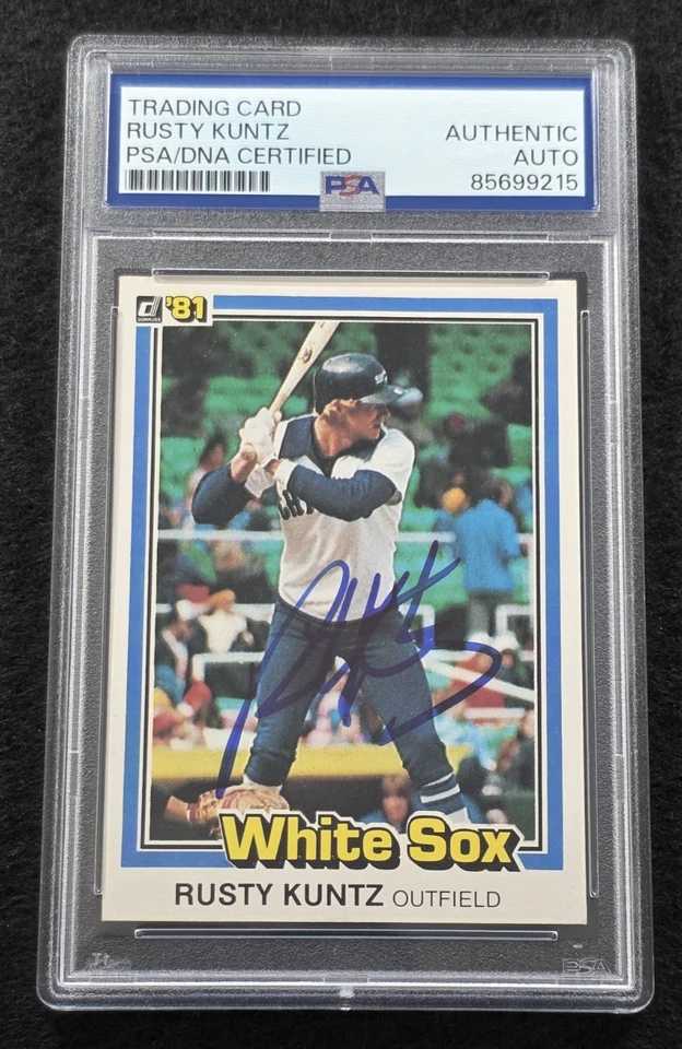 1981 RUSTY KUNTZ Signed Donruss ROOKIE Card-TIGERS-CHICAGO WHITE SOX-PSA - Image 1 of 4