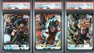 2025 PSA 10 V JUMP PROMO SON GOKU GOHAN BARDOCK FUSION WORLD Dragon Ball JP - Picture 1 of 7