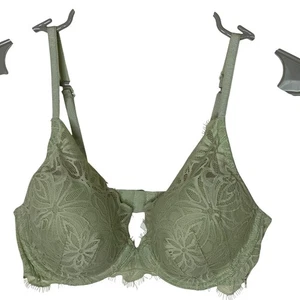Victoria's Secret Pink Date leicht gefütterter BH 34D salbeigrün Blumen Spitze - Bild 1 von 9