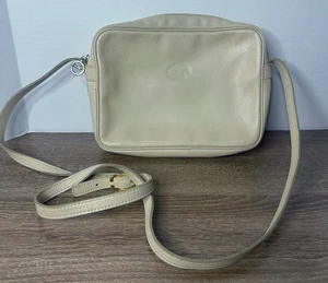 LongChamp Beige Pebbled Leather Crossbody/ Shoulder Bag - Picture 1 of 11
