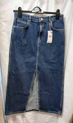 BNWT(Mango) Ladies Denim Skirt with front split Size M Col Blue - CG A02 - Image 1 of 4