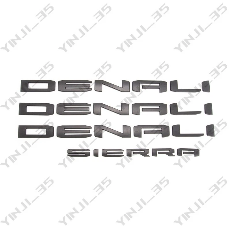 全新 2019 - 26 哑光黑色 DENALI SIERRA 徽章 适合 GMC Sierra 1500 2500hd 3500hd — 第 1/4 张图片