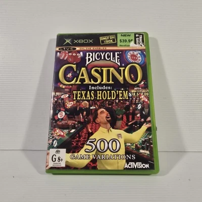 Cassino de bicicleta para Microsoft Xbox original completo com manual Texas Hold Em - Imagem 1 de 4