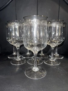 Lenox Crystal Moonspun Platinum Trim Water Goblets (8) - Picture 1 of 3