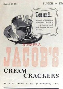 WW2 JACOB'S 'Cream Crackers' Advert, Original Small 1944 Print: 666/22 - Foto 1 di 1