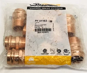 LOT OF 10 STREAMLINE # PF 01163 MALE ADAPTER 1" PRESS x MPT - Picture 1 of 3