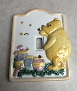 Vintage Disney Winnie the Pooh Ceramic Light Switch Cover Plate - Picture 1 of 7
