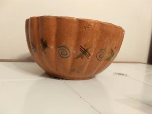 MIXICO Autentica Argilla Rossa Messicana Artigianale Gres Ceramica 9" Decorazione Ciotola - Foto 1 di 5