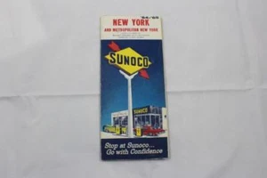 1964 1965 SUNOCO OIL Road Map New York Worlds Fair Metropolitan - Picture 1 of 1