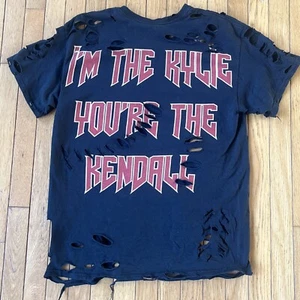 Kylie Jenner Large 'I'm The Kylie Your The Kendall Distress Tshirt Kardashians - Picture 1 of 7
